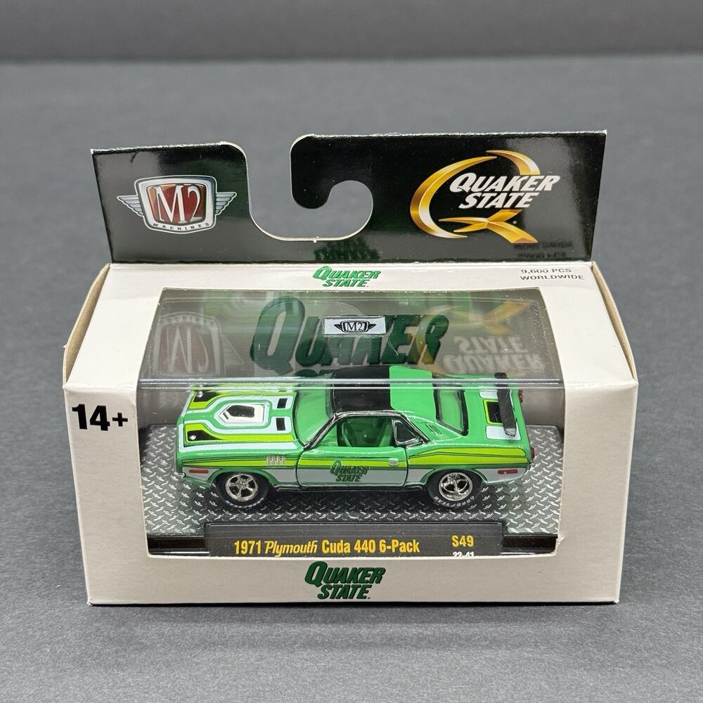 M2 machines 1971 Plymouth Cuda 440 Six Pack Quaker State s49 Diecast 1/64